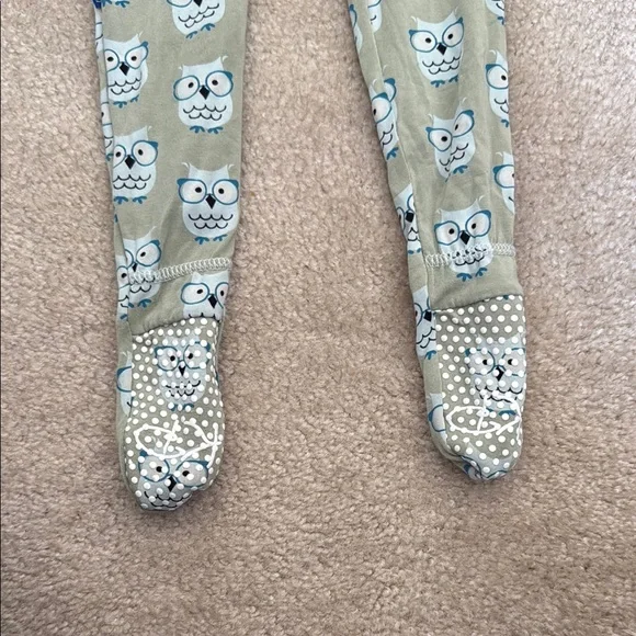 Kickee Pants Owl Zipper Footed Onesie Pajamas